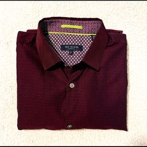 Ted Baker London Purple Printed Dress Shirt